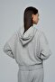 Gray Melange Zippered Short Hoodie - 3