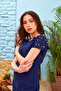 Remsa Semi Covered Hijab Swimsuit Design Pearl Short Sleeve R009 Navy Blue