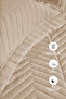 Ross 100% Cotton Single Bedspread (Pique) Set Quilted Striped Daily Washable Beige - 3