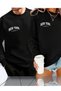 Dear Couple 2-Piece Combination Unprinted/ Printed Crew Neck Oversize Black Sweatshirt (Price Is 2 Pieces)