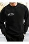 Dear Couple 2-Piece Combination Unprinted/ Printed Crew Neck Oversize Black Sweatshirt (Price Is 2 Pieces) - 2