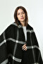 Square Patterned Scarf Shoulder Shawl 70X180 cm 1234 Black - 6