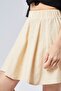 Flammed Linen Piece Short Clous Skirt - 5
