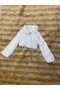 Soft Textured Female Child Bolero Cardigan with Stone Button Detail - 3