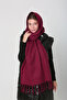 Tasseled boucle scarf shawl 40x210 cm 1257 burgundy - 4