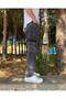 Men's Gray Grinding Baggy Pants Cargo Pocket Jeans