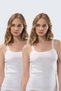 Women's Ribbed Knit Cotton Tank Top with Rope Straps