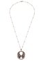 Rose Color Stone Angel Wing Detail Necklace (72cm) - 2