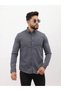 Anthracite Color Slim Fit Lycra Men's Denim Shirt - 2