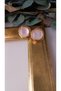 Vintage Round Earrings with Colorful Stone and Gold Detail