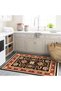 Efe Collection Coffee Themed Flower Motif and Traditional Pattern Woven Base Modern Decorative Carpet 21