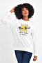 Women's Crew Neck Comfortable Fit Fleece Inside 3 Thread Thick N Printed Sweatshirt Spr24Swk25