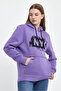 Women's Hooded Fleece 3 Thread Nyc Printed Sweatshirt. - 5