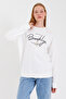 Süperlife Women's Crew Neck Regular Fit Handwritten Brooklyn Thin Sweatshirt Spr23Swk331 - 4