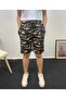 Women's Comfortable Fit Elastic Waist Pocketed Printed Shorts Spr24Srk52