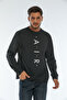 Men's Crew Neck Regular Fit Air Printed Thin Sweatshirt Spr22sw131