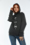 Women's Hooded Oversize Fit Air Printed Thin Sweatshirt Spr22swk162 - 3