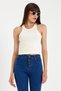 Süperlife Women's Crop Knitted Back High Collar Tank Top Spr21Y11 - 5
