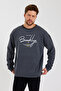 Men's Crew Neck Oversize Fit Handwritten Brooklyn Thin Sweatshirt Spr23sw331 - 3