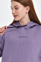 Women's Hooded Comfortable In-mold Fleece 3 thread Mid-Brooklyn Printed SweatShirt spr24swk13 - 2