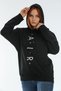 Women's Hooded Oversize Fit Air Printed Thin Sweatshirt Spr22swk162 - 3