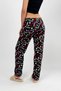 Black Love Patterned Women's Fleece Pajama Bottoms Winter Elastic Waist Single Bottom - 8