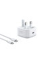 مجموعة شاحن حائط بمنفذ USB-C بقوة 20 وات مع كابل USB-C إلى USB-C - أبيض