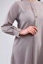 Gray Women's Hijab Tunic Large Size Buttoned Ayrobin Fabric High Quality - Seasonal - Winter - 3