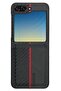 Sbprc Samsung Galaxy Z Flip 5 Compatible Case Pu Leather Carbon Design Hazel Cover