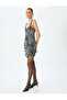 Strap Sequin Sequined Window Detailed Mini Evening Dress - 2