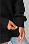 V-Neck Oversize Sweater with Sleeve-Skirt Fold Detail - 7