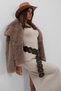 Brown Faux Leather Locket Buckle Detail Cowboy Style Accessory Belt 24W37002 - 2