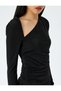 Asymmetrical Neckline Draped Slim Fit Mini Glitter Evening Dress - 5