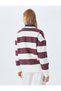 Crew Neck Color Block Long Sleeve Raster Oversize Sweatshirt - 4