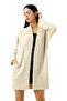 Women's Beige Oversized Wide Fit Soft Textured Pocketed Knitwear Cardigan - 5