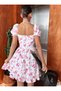 Rochie mini florală roz - 4