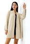 Women's Beige Oversized Wide Fit Soft Textured Pocketed Knitwear Cardigan - 6
