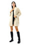 Women's Beige Oversized Wide Fit Soft Textured Pocketed Knitwear Cardigan - 3