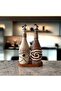 Handmade Mythological Patterned 2-Piece 750 ml Olive Oil Liquid Oil Dispenser with Presentation Stand - 5