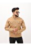 Double Pocket Zippered Camel Judge Collar Men's Casual Jeans Jacket - 2
