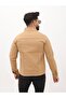 Double Pocket Zippered Camel Judge Collar Men's Casual Jeans Jacket - 3