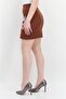 Women Embroidered Mini Skirts, Brown - 4