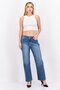 Women Mom Fit Washed Stretchable Jeans, Wash Blue - 3