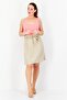 Women Textured Mini Skirt, Beige - 4