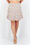 Women Floral Pattern Mini Skirts, Pink