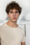 Beige Color Slim Fit T-Shirt - 3