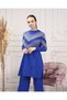2-Piece Set for Women - Long Knitwear Tunic, Print Sweater and Pants