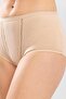 Women's Cotton Zigzag Embroidered Bikini Cut Panties 3-Pack Skin Color - 4