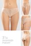 Women's White Lace Front Cotton Classic Women's Panties 3 Pack 8251 Skin Color