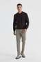 Brown Slim Fit Cotton Patterned Zippered Polo Neck Knitwear Sweater